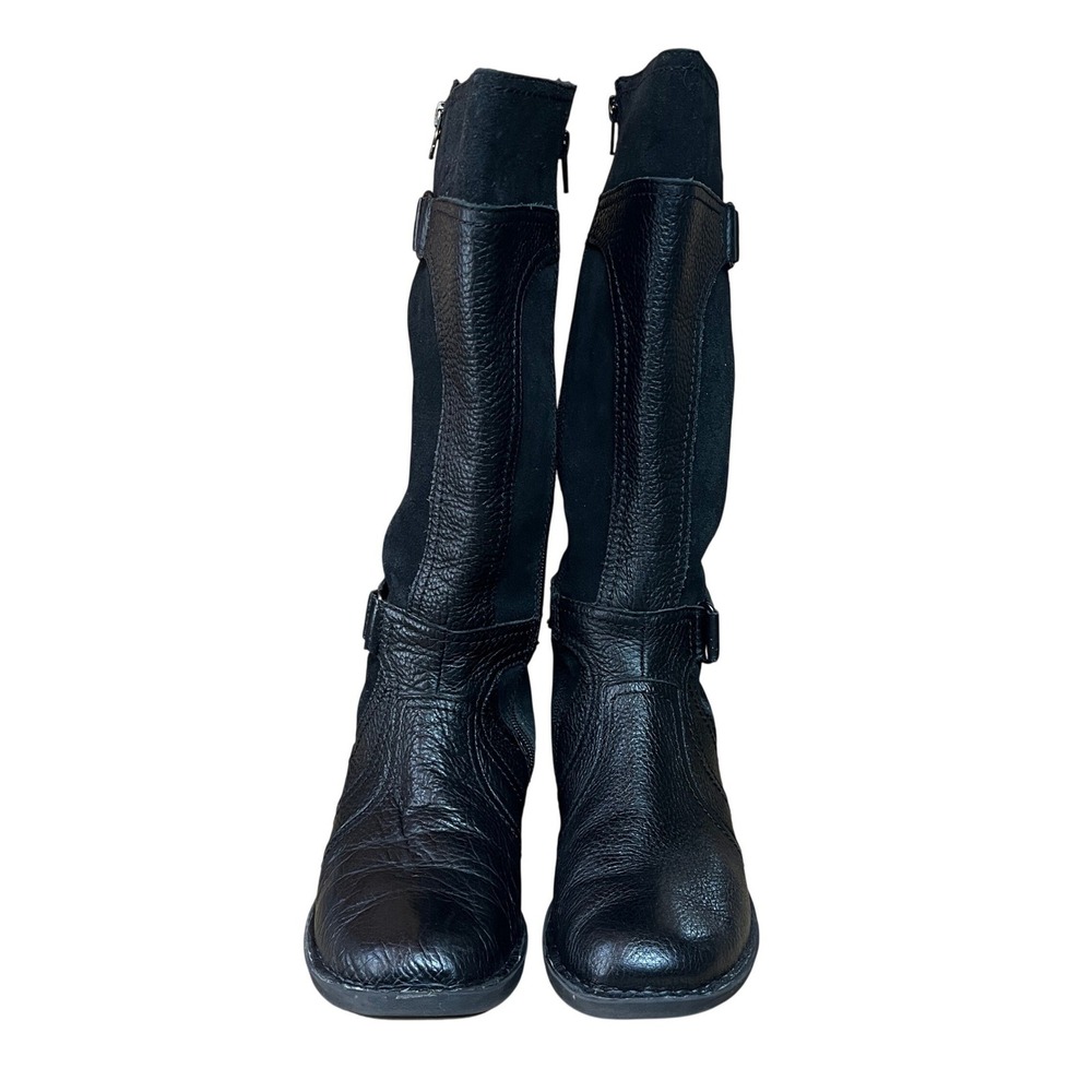 Clarks Womens Riding Knee High Boots 26105043 Womens 8.5M‎ Black Leather Suede